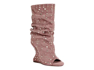 Azalea Wang Naomani Wedge Boot In Pink