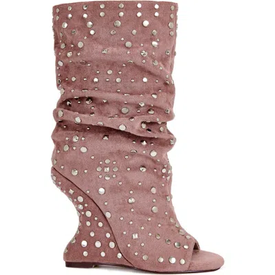 Azalea Wang Naomani Wedge Bootie In Pink
