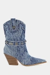 Azalea Wang Neith Western Bootie In Denim, Women's At Urban Outfitters In Blue