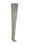 Azalea Wang Nemy Snakeskin Embossed Thigh High Boot In Snake