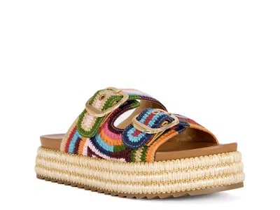 Azalea Wang Nikkei Platform Sandal In Animal Print