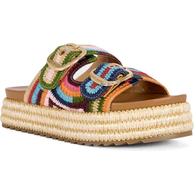 Azalea Wang Nikkei Platform Slide Sandal In Multi