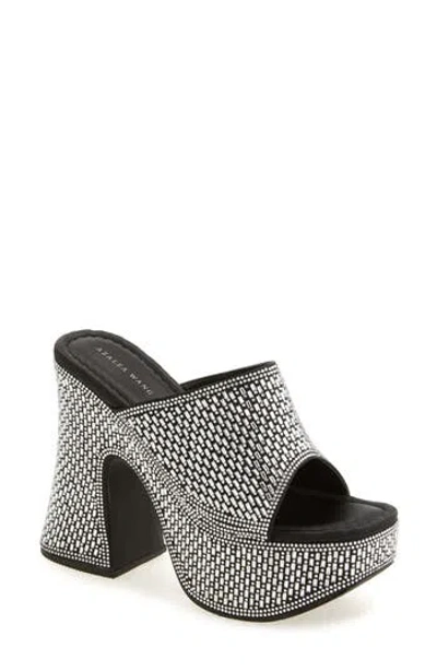 Azalea Wang Ninja Rhinestone Platform Sandal In Silver