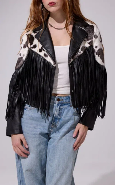Azalea Wang Olandria Fringe Jacket In Multi