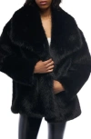 Azalea Wang Old Hollywood Faux Fur Jacket In Black