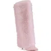 Azalea Wang Omera Faux Fur Over The Knee Boot In Pink