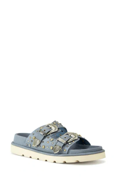 Azalea Wang Oswald Studded Slide Sandal In Blue