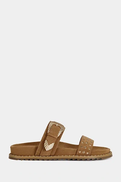 Azalea Wang Pallas Western Flat Sandal In Tan, Women's At Urban Outfitters In Brown