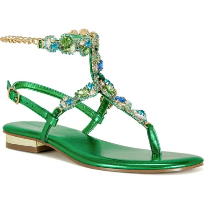Azalea Wang Piera Ankle Strap Sandal In Green
