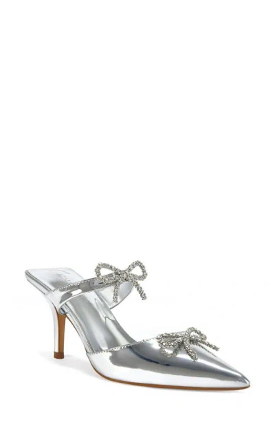 Azalea Wang Pointed Toe Mule In Silver