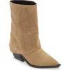 Azalea Wang Portabella Foldover Shaft Pointed Toe Bootie In Brown
