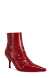 Azalea Wang Purnima Water Resistant Pointed Toe Bootie In Red