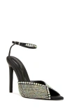 Azalea Wang Quarinii Ankle Strap Pointed Toe Sandal In Black
