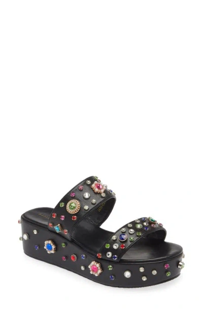 Azalea Wang Rajah Platform Slide Sandal In Black