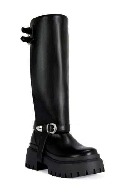Azalea Wang Rampage Knee High Platform Boot In Black