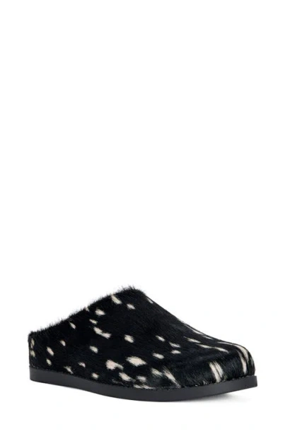 Azalea Wang Ramses Genuine Calf Hair Clog In Black