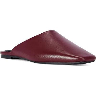 Azalea Wang Raphael Flat Mule In Burgundy