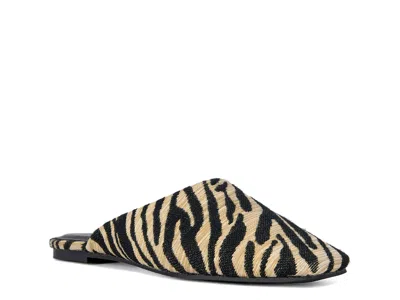 Azalea Wang Raphael Mule In Multicolor Tiger Stripe Print Raffia