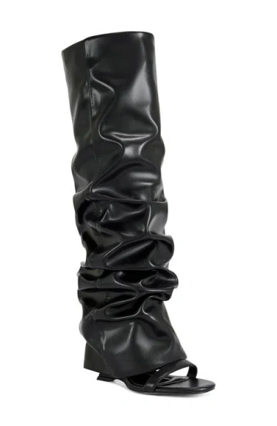 Azalea Wang Raylan Knee High Sandal In Black