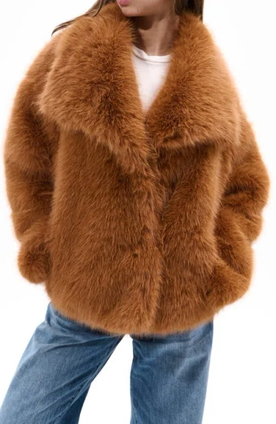 Azalea Wang Regina Faux Fur Jacket In Multi