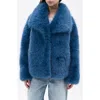 Azalea Wang Regina Faux Fur Jacket In Multi