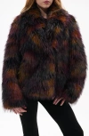 Azalea Wang Remme Faux Fur Coat In Multi