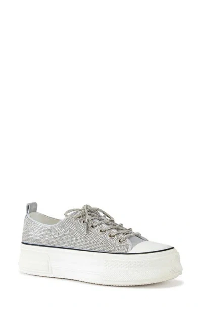 Azalea Wang Revival Platform Sneaker In Silver