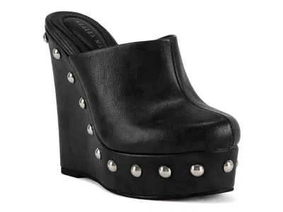Azalea Wang Riala Wedge Mule In Black
