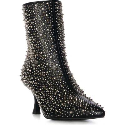 Azalea Wang Ridley Studded Pointed Toe Bootie In Black