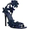 Azalea Wang Romi Floral Ankle Strap Sandal In Blue