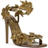 Azalea Wang Romi Floral Ankle Strap Sandal In Brown
