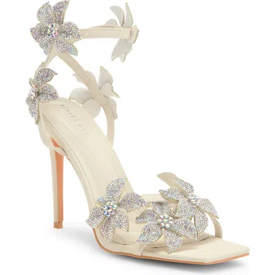花 ron AZALEA WANG ROMI DARK CHERRY RHINESTONE FLORAL EMBELLISHED SANDAL