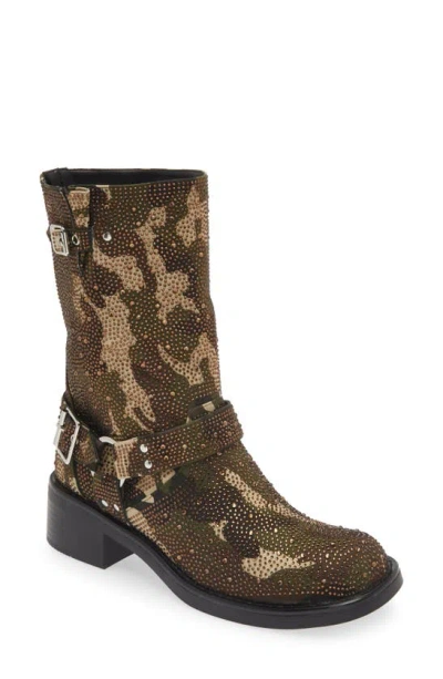 Azalea Wang Rowena Water Resistant Moto Boot In Green