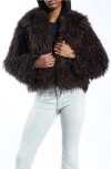 Azalea Wang Ruperta Faux Fur Jacket In Brown