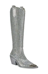 Azalea Wang Ruvin Tall Western Boot In Silver