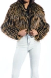 Azalea Wang Saoirse Faux Fur Coat In Brown