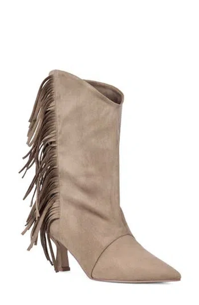 Azalea Wang Sariah Fringe Boot In Taupe