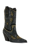 Azalea Wang Scott Pointed Toe Western Boot In Black
