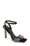 Azalea Wang Sequin Platform Sandal In Black