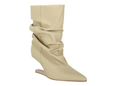 Azalea Wang Serona Wedge Bootie In Gray