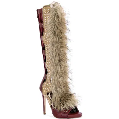 Azalea Wang Shaine Open Toe Boot In Multi