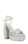 Azalea Wang Something Blue Ankle Strap Platform Sandal In White