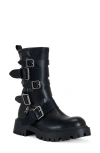 Azalea Wang Spridy Buckled Combat Boot In Black