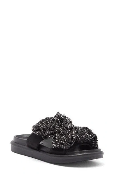 Azalea Wang Stillwater Embellished Rosette Sandals In Black