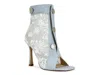 Azalea Wang Tandy Open Toe Bootie In Blue