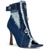 Azalea Wang Tandy Peep Toe Bootie In Blue