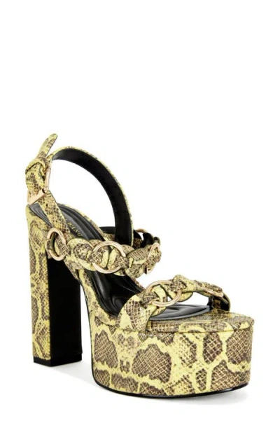 Azalea Wang Tarynn Slingback Platform Sandal In Animal Print