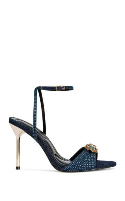 Azalea Wang Treetok Embellished Heeled Sandals In Blue