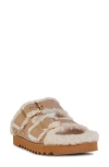 Azalea Wang Tresor High Pile Fleece Trim Slide Sandal In Multi