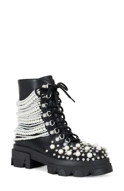 Azalea Wang Twinkley Embellished Combat Boot